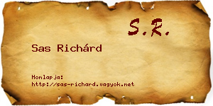Sas Richárd névjegykártya